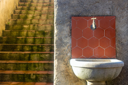 A water point in a provenÃ§al house, faucet, tapの写真素材