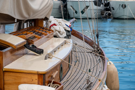 An old sailboat wooden deck