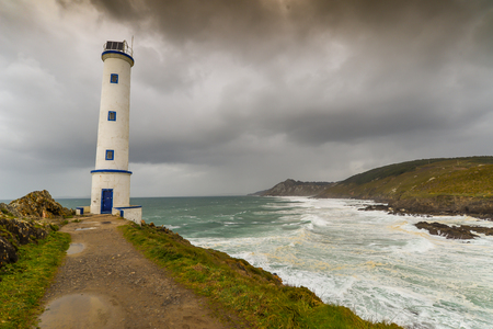 A small lighthouse at Cabo Home in Galicia - Spainの写真素材