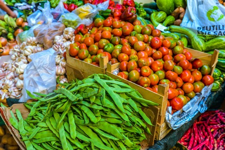 The fruit and vegetable market in Funchal - Maderia - Portugalの写真素材