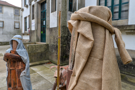 Joseph and Mary in the small Portuguese town of Tuiの写真素材