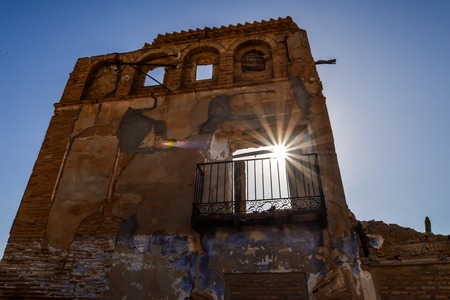 The remains of a town in Aragon that was completely destroyed during the Spanish civil war - Belchite - Spainのeditorial素材