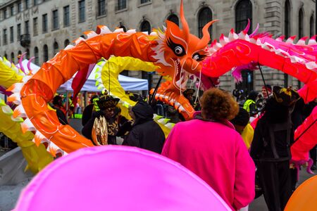 London/UK - 26/01/20 - The parade from Trafalgar square to Chinatown to celebrate the Chinese New Yearのeditorial素材