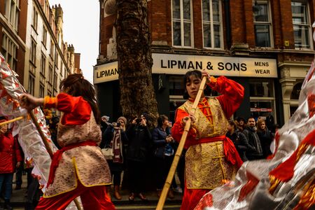 London/UK - 26/01/20 - The parade from Trafalgar square to Chinatown to celebrate the Chinese New...