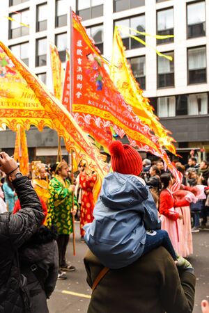 London/UK - 26/01/20 - The parade from Trafalgar square to Chinatown to celebrate the Chinese New Yearのeditorial素材