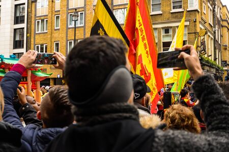 London/UK - 26/01/20 - The parade from Trafalgar square to Chinatown to celebrate the Chinese New...