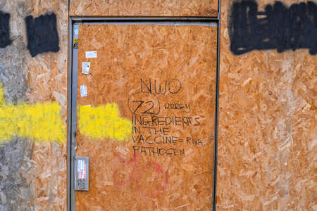 A message related to the covid vaccine on a wall