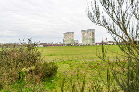 London/UK - 2/15/21 - The two old apartment buildings in Leytonstone