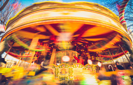 London/UK - 1/28/21 - A merry go round on the South Bank in Londonのeditorial素材