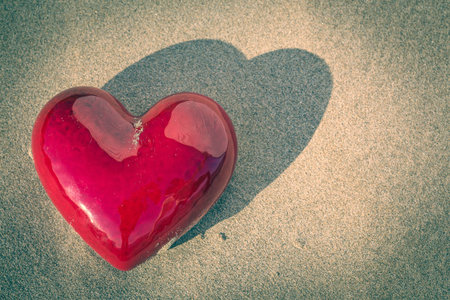 a heart on the sandの写真素材