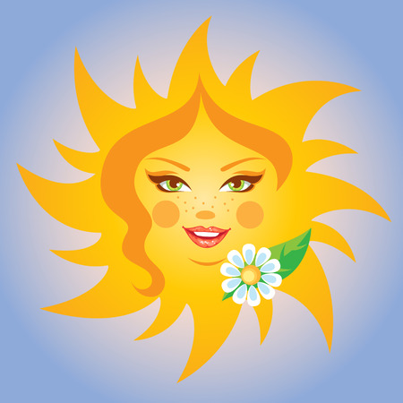 Vector illustration of  a smiling sunのイラスト素材