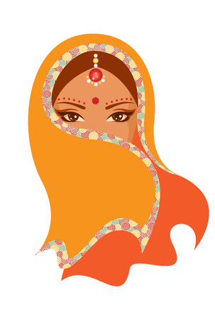 Vector  illustration of Indian womanのイラスト素材