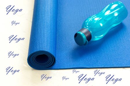 Spot mat in case and water bottle, Sports and healthの写真素材