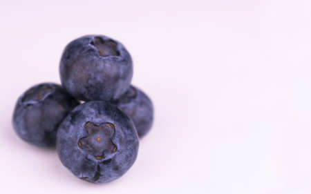 Blueberries on a white background. Close-up. Copy space.の写真素材