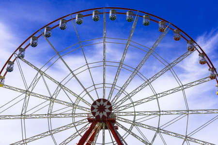 Big Ferris wheel against the blue sky.の写真素材