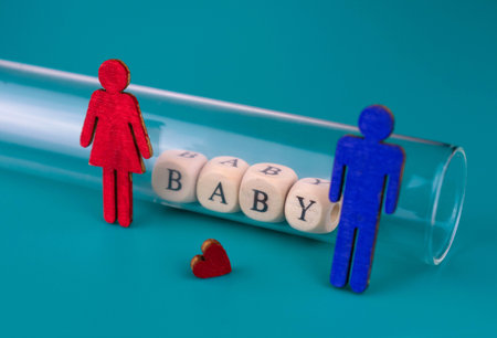 Test tube with the inscription child man and woman. artificial insemination concept.の写真素材