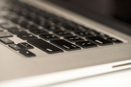 Close-up of laptop keyboardの写真素材