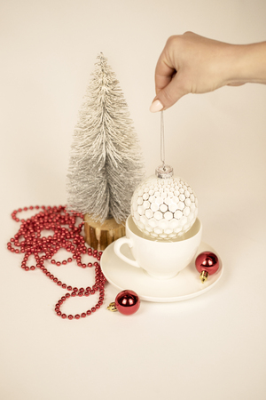 Christmas coffee or teaの写真素材