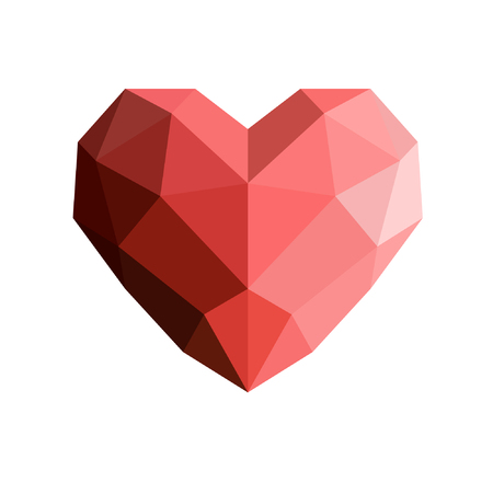 Heart in low poly style.のイラスト素材