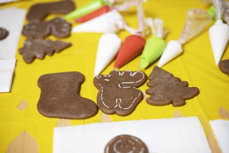 Gingerbread Cookie. Handmade. Gingerbread handmade.の写真素材