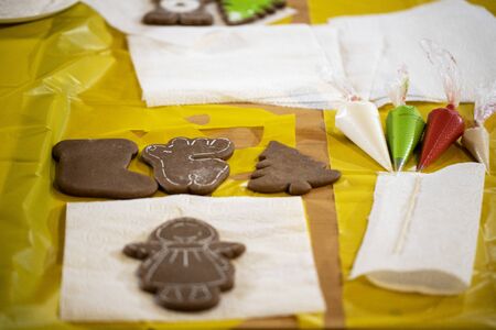 Gingerbread Cookie. Handmade. Gingerbread handmade.の写真素材