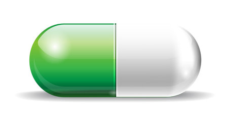 Realistic, medical 3D vectors. Icons pills and capsules. Closeup. Isolated onのイラスト素材