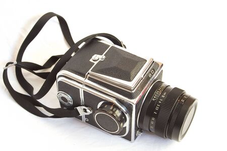 isolated photo of the old camera on white