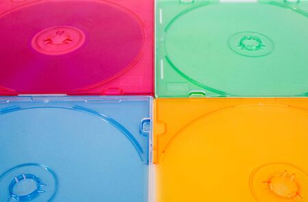 photo of colorful CD boxesの写真素材