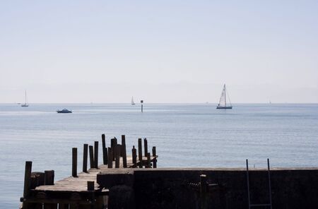 view on the lake. beautiful sunny day.の写真素材