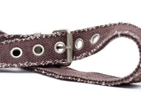 brown belt isolated on white. trendy clothing.の写真素材