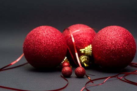 christmas decoration - ball against the black backgroundの写真素材