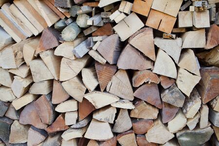 A stack made of chopped wooden logs
