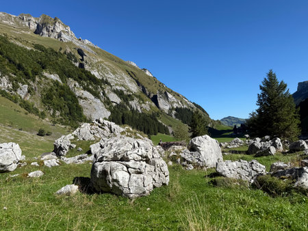 View on the hills in alp mountainsの写真素材