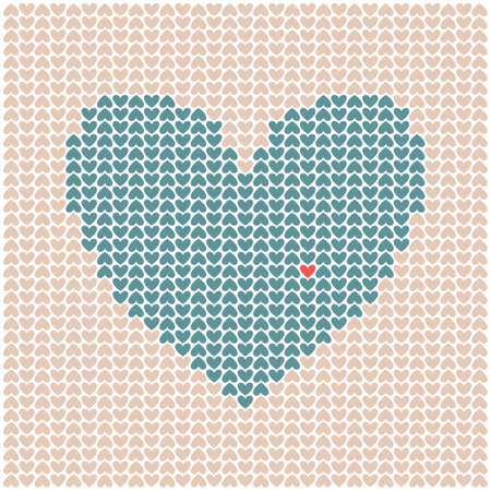Vector illustration of textured heart. Texture with little hearts.のイラスト素材