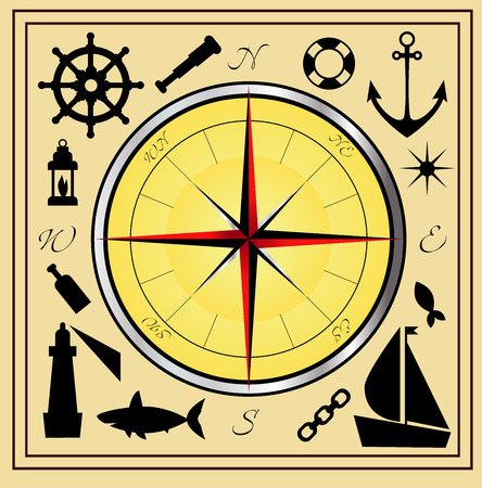 Sea symbols vector setのイラスト素材