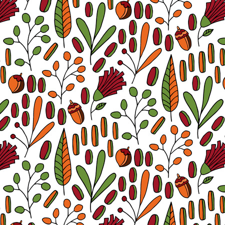 Fall floral vector patternのイラスト素材