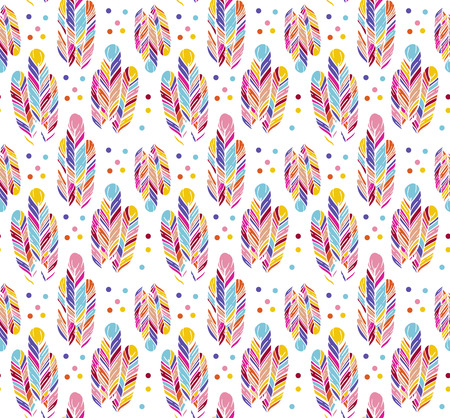 Feather colorful seamless patternのイラスト素材
