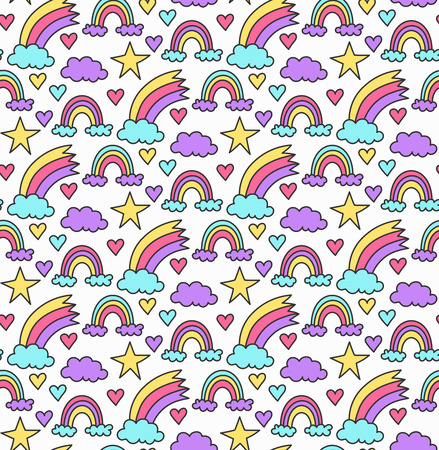Childish sky seamless vector patternのイラスト素材