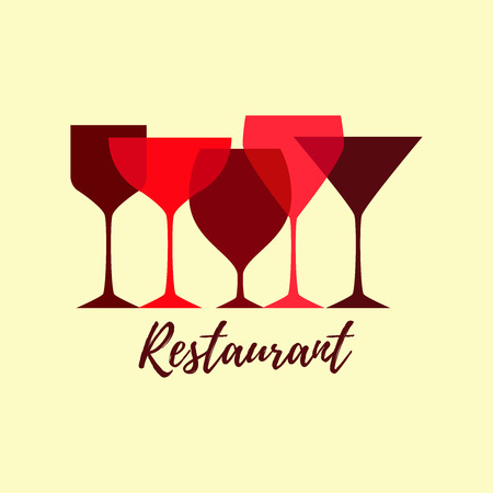 WIne glasses logoのイラスト素材