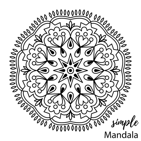 Mandala zentangle coloring anti stress book vector illustrationのイラスト素材