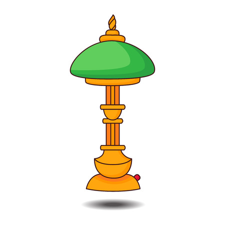 Vintage table lamp colorful vector illustrationのイラスト素材