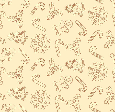 Christmas holidays cookie seamless vector patternのイラスト素材