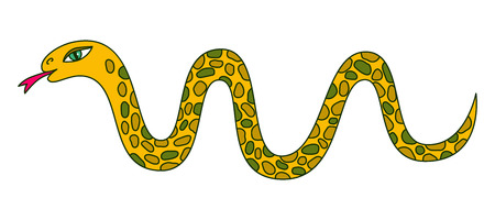 Snake cartoon character colorful doodle vector illustration