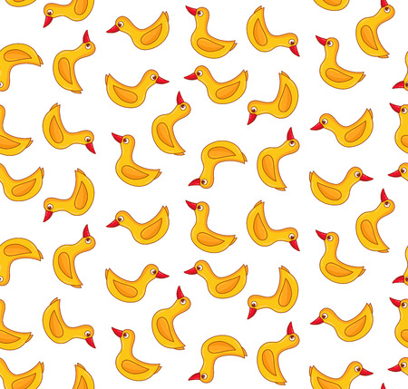 Duck cute children toy colorful seamless vector patternのイラスト素材