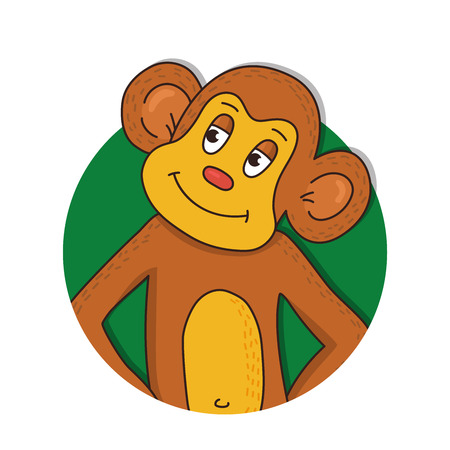Monkey animal colorful vector illustration doodle portraitのイラスト素材