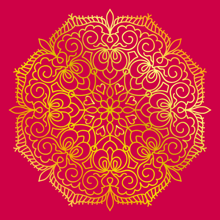 Golden oriental mandala vector illustrationのイラスト素材