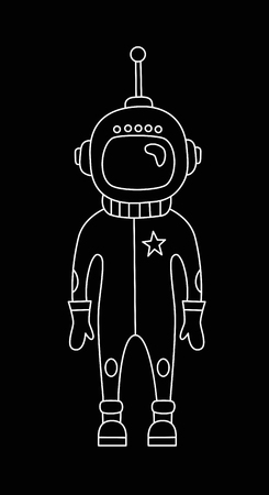 Astronaut doodle vector character isolated iconのイラスト素材