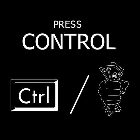 Ctrl key and hand with money. Click manage. Print on T-shirts, bags, packages