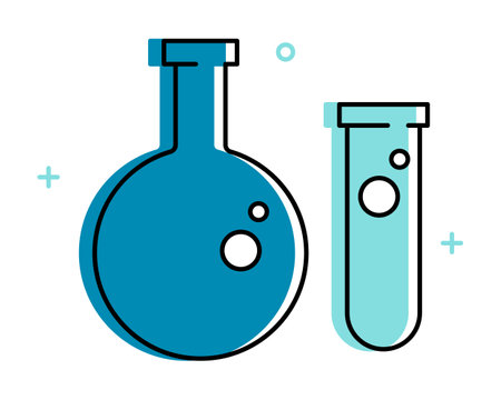 Chemical laboratory equipment icon. Vector illustrationのイラスト素材