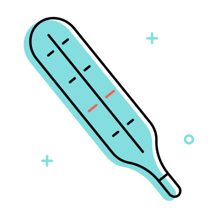 Thermometer icon in color isolated on white. Medical instrument. Vector illustrationのイラスト素材